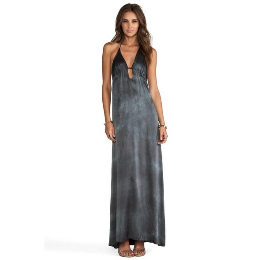 Love Shack Fancy Maxi Silk Blue Dress